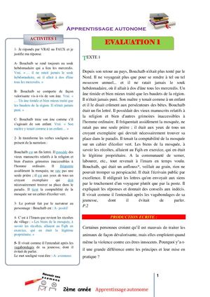 Evaluation Formatives Correction Il éTait Une Fois Un Vieux Couple Heureux