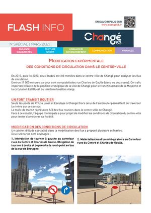 Flash info spécial flux de circulation dans le centre-ville mars 2021