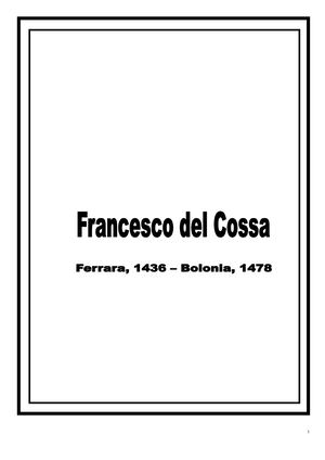 FRANCESCO DEL COSSA