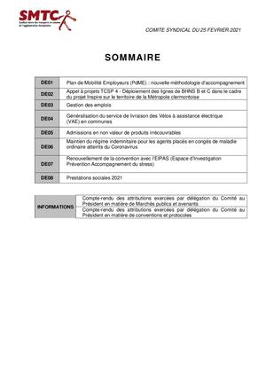 Délibérations Comité Syndical 25 02 2021