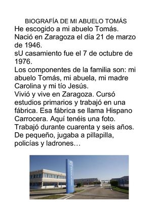 Biografía De Mi Abuelo Tomás, Olaya