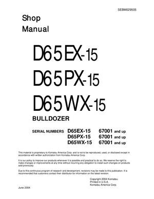 KOMATSU D65EX-15, D65PX-15, D65WX-15 скачать на www.imparts55.ru