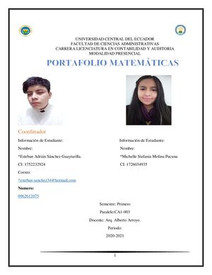 Portafolio Matemáticas