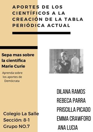 Aportes De Los Científicos A La Creación De La Tabla Periódica Actua