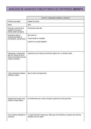Publicidad Sexista Ficha De Trabajo (2)