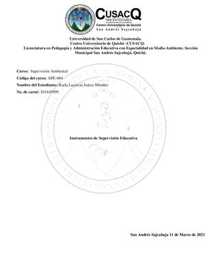 Instrumentos De Supervisión Educativa