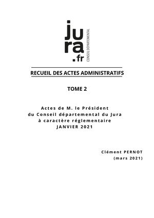 ARRÊTÉS DÉPARTEMENTAUX - JANVIER 2021
