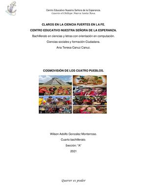 Cosmovisión De Los Cuatro Pueblos