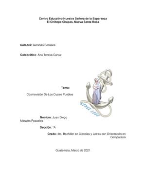 cosmovicion de los cuatro pueblos
