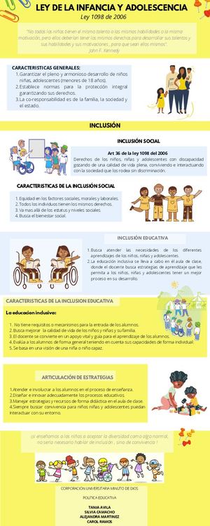 infografía sobre la ley de infancia y adolecencia