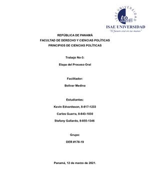 Las Etapas Del Proceso Oral En Panamá