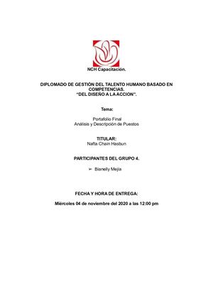 Portafolio Final Análisis Y Descripción De Puestos