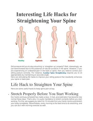 Interesting Life Hacks For Straightening Your Spine