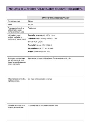 Publicidad Sexista Ficha De Trabajo (1)