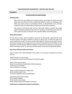 Fichas Preparación Sacramentos