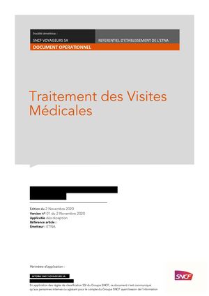 Procédure Traitement Des Visites Médicales