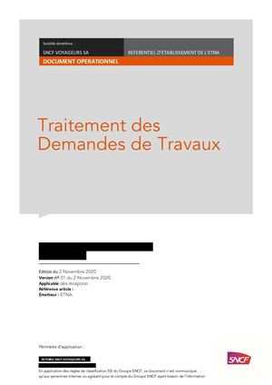 Procédure De Traitement Des Demandes De Travaux