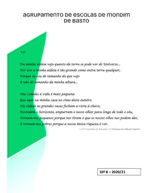 Eu Sou Do Tamanho Do Que Vejo - 10º B