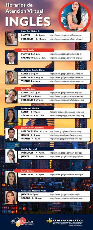 Horarios de Atención Ingles