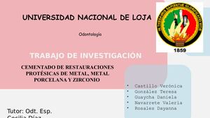 Cementación De Restauraciones Protéticas De Metal Porcelana Y Zirconio