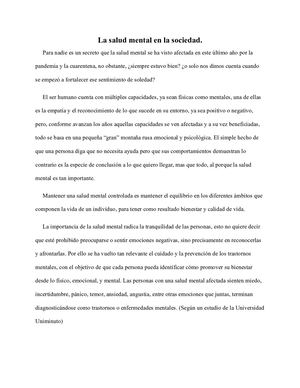 La importancia de la salud mental
