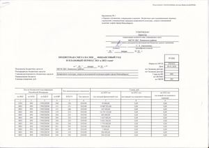 Бюджетная смета на 2020 финансовый год и плановый период 2021 и 2022 годов
