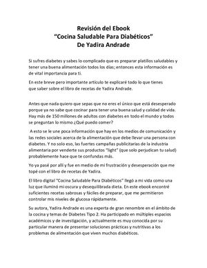 Cocina Saludable Para Diabeticos Opiniones