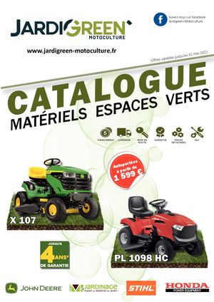Catalogue matériels Espaces Verts Jardigreen Motoculture 21