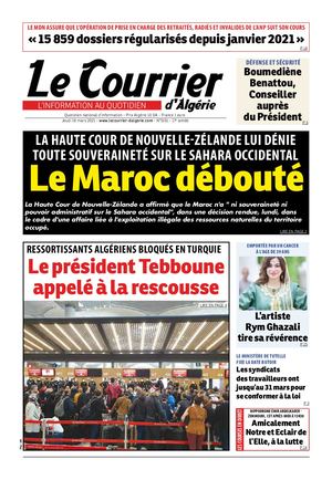 Le Courrier d'Algérie du jeudi 18 mars 2021
