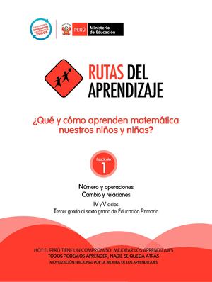 Rutas De Aprendizaje De Matemática IV Y V Ciclo Prim 2013