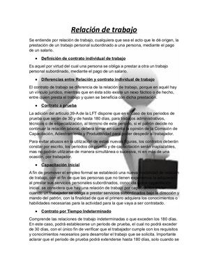 Relación De Trabajo