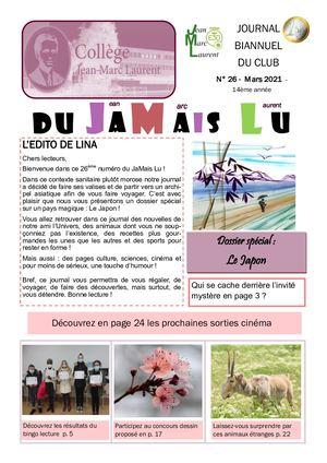 Journal Du JaMais Lu N°26 Mars 2021