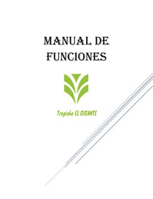 Manual De Funciones Trapiche El Gigante