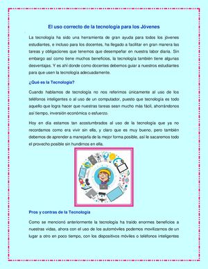 Texto Del Uso Correcto De La Tecnología, Carol Barrera