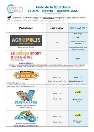 Billetterie Cezam Hauts De France Parcs De Loisirs 2021