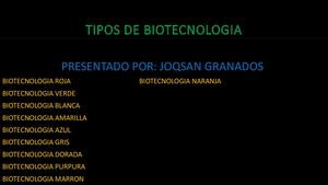 Tipos De Biotecnologia