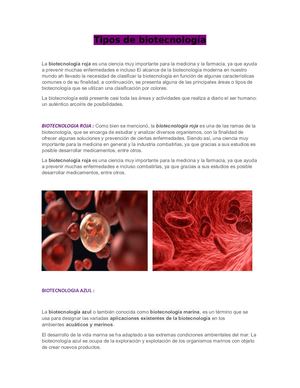 Tipos De Biotecnología