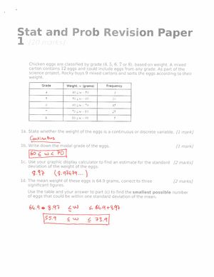 Math AI SL Y1 Statistics Past Paper Questions Revision