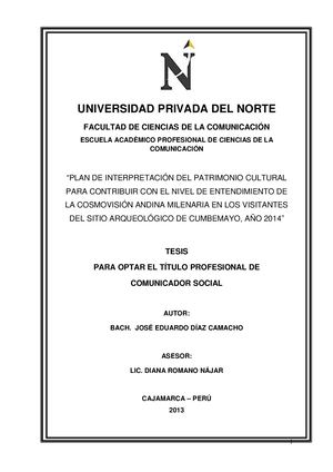 Tesis interpretacion cultural Cumbemayo