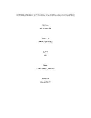 Trabajo Formal Sobre Tablas Formas Y Word Art