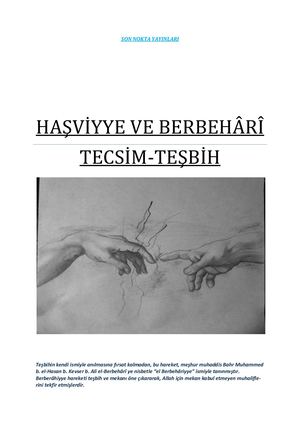 Berbehârî Ve Haşvîyye Tecsi̇m Teşbi̇h