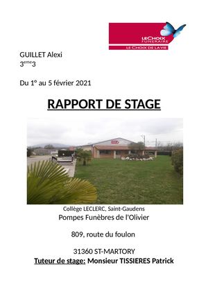 Rapport De Stage Alexi