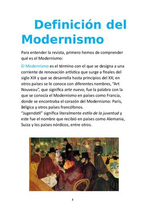2. Definicion Del Modernismo
