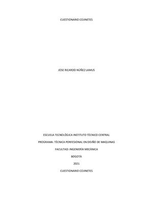 CUESTIONARIO COJINETES