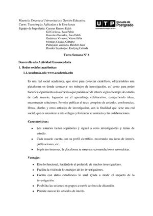 Equipo De Ingeniería Tecnologías T6 S6