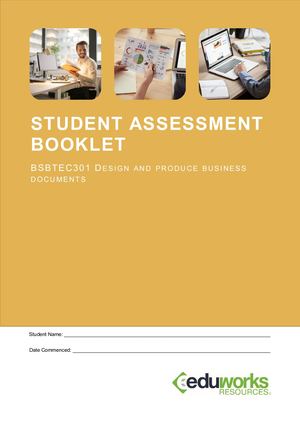 BSBTEC301 Student Assessment Booklet V1 0 (ID 183503).