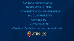 Clasificación de las normas de auditoria