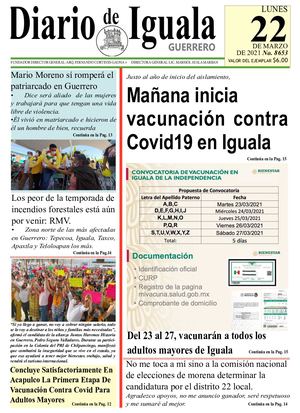 Lunes 22 De Marzo De 2021 Diario De Iguala