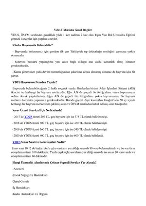 Ydus Hakkinda Genel Bilgiler