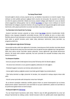 Tus Kampi Onemi Nedir